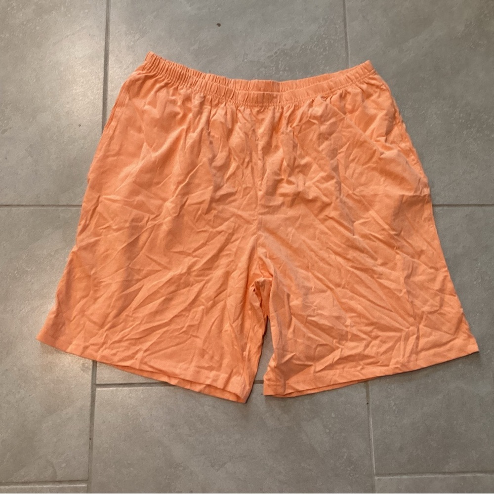 NWOT Easy Essentials Orange Cotton Shorts With Pockets